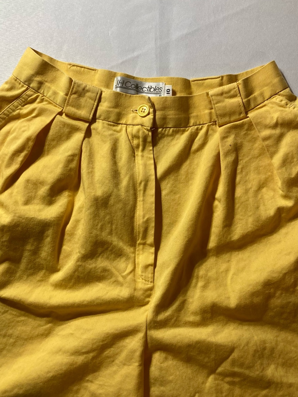JH Collectibles Bright Yellow Pleated High-Rise Shorts - Picture 2 of 11